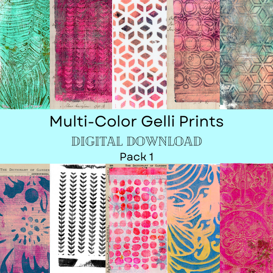 10 pack of 5x7 Gelli Prints *Digital Download* #1